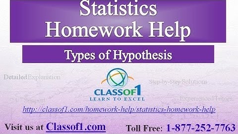 Types of Hypothesis : Statistics Homework Help by Classof1.com