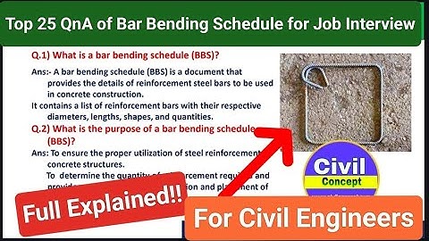 Top 25 QnA for Bar Bending Schedule (BBS) for Civil Engineering Interview