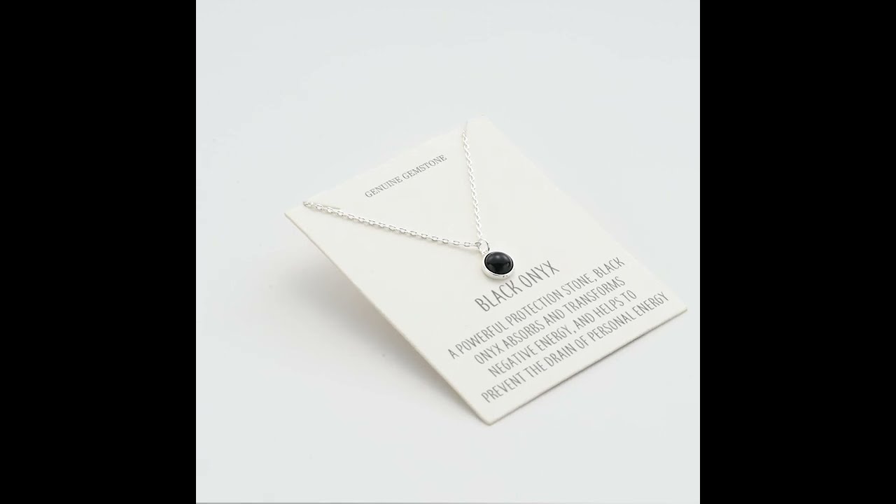 Black Onyx Necklace with Quote Card by Philip Jones Jewellery