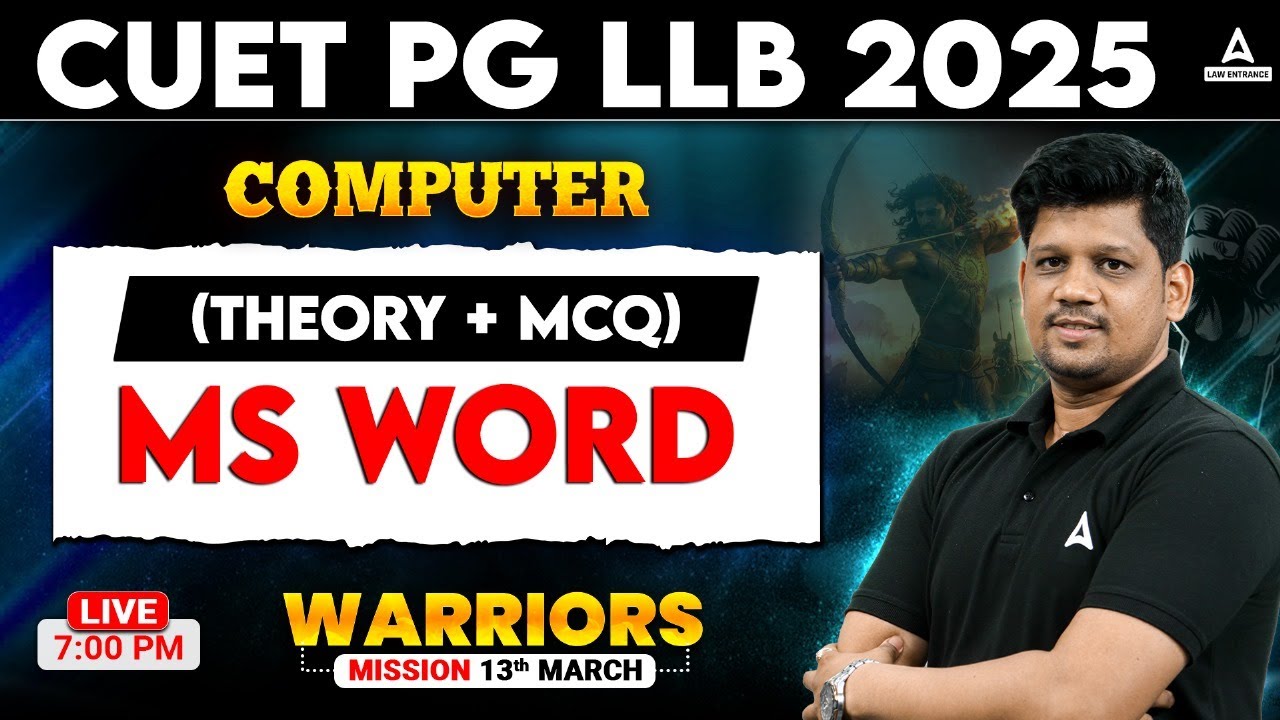 Microsoft Word (Theory + MCQ) | Computer Class for CUET PG LLB 2025 ...