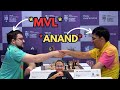 Vishy anand plays the risky gambit line in the caro kann against mvl