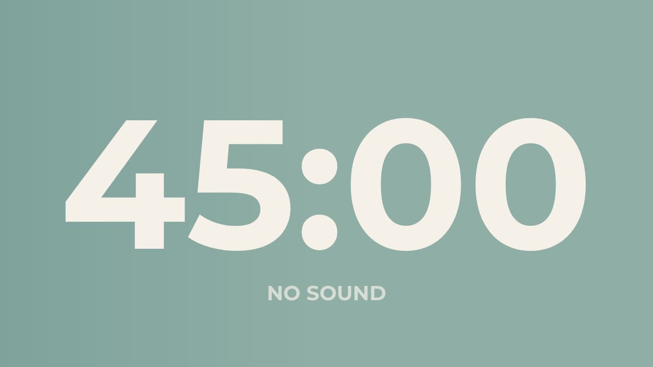45 Minute Countdown Timer – No Sound | Focus, Study, Deep Work - YouTube