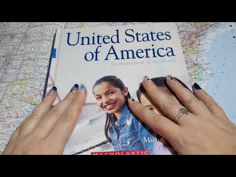 ASMR ~ United States History and Geography ~ Soft Spoken Map Pointing Page Turning