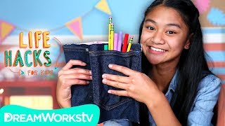 No-Sew Denim Book Cover + More Jean Hacks | LIFE HACKS FOR KIDS