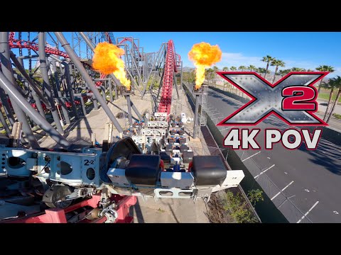 X2 Front Row POV | America's Most DEMENTED Roller Coaster! Six Flags Magic Mountain 4D Coaster