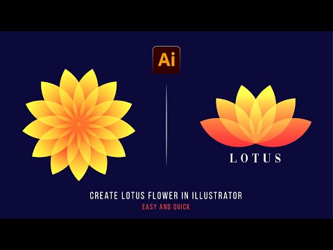 Lotus flower logo Icon in illustrator | Lotus Flower | Adobe Illustrator