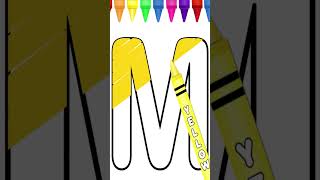 Let's Draw Letter M and Color It With Yellow Crayon ✨