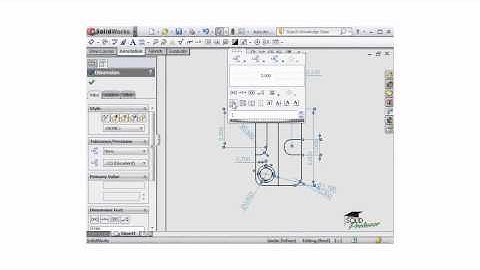 SolidWorks 2011 Tutorial - Dimension Palette Auto Arrange