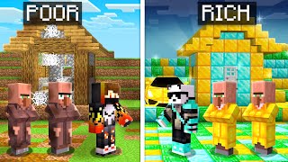 POOR vs RICH Village Battle in Minecraft!