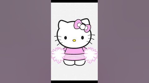 Hello Kitty Pen Tool Tracing in Adobe Illustrator 🐱✨ | Satisfying Speed Art