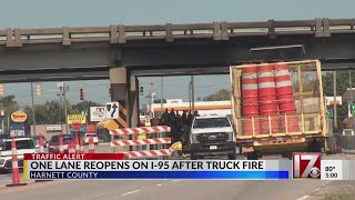 One lane reopens on I-95 after truck fire in Harnett County