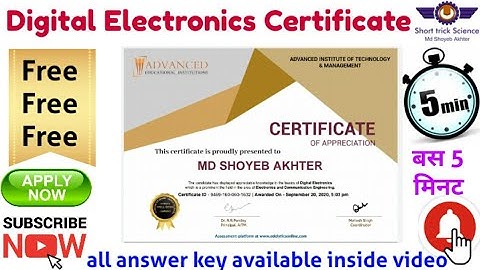 Digital Electronics Verified Certificate | |#Short_trick_Science
