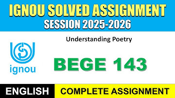 IGNOU BEGE 143 Solved Assignment 2025-26 | English Medium | Download PDF | IGNOU Students Portal