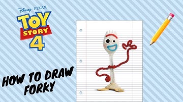 How To Draw Forky | Toy Story 4 | Easy Step-By-Step Tutorial