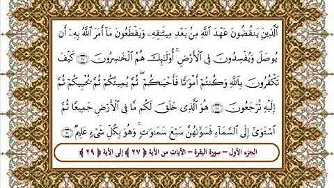 سورة البقرة من الأية 27 -29 بصوت الشيخ علي جابر