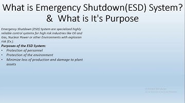 What is Emergency ShutDown(ESD) System? What is it