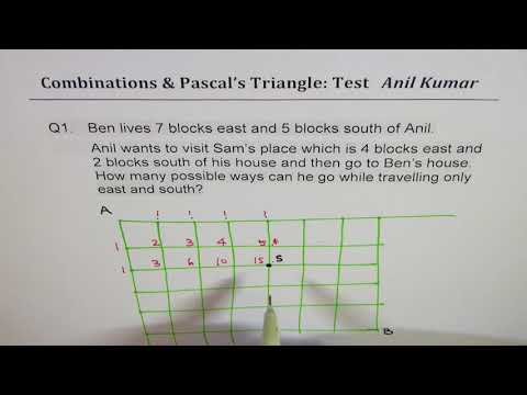 Number of Routes While Stopping at Friends Using Pascals Triangle
