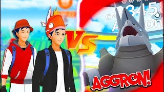 THEY DID THE IMPOSSIBLE! TWO Trainers VS  AGGRON Raid in Pokémon Go!