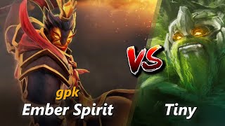 gpk mid Ember Spirit vs Tiny | First 10 minutes