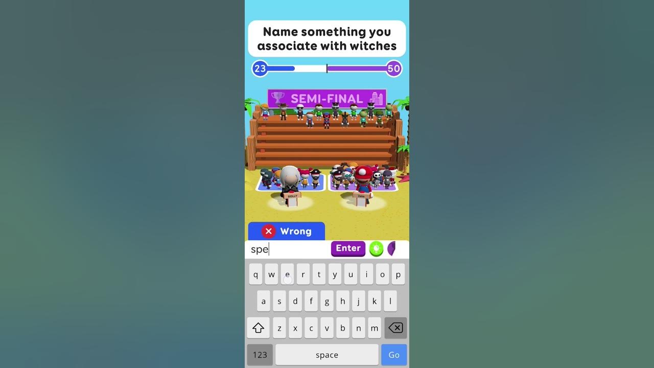 Guess their answers name something you associate with witches gaming
