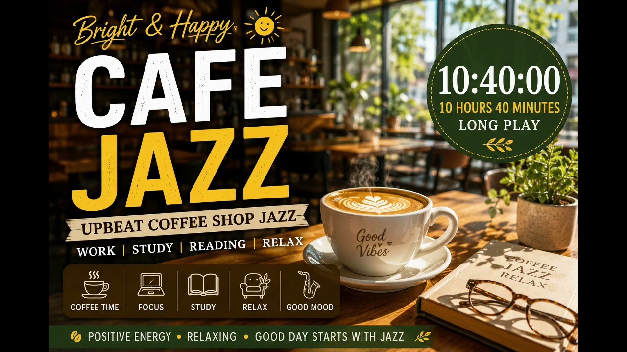 🌞 10 Hours 55 Minutes Happy Café Jazz | Smooth Coffee Shop Jazz