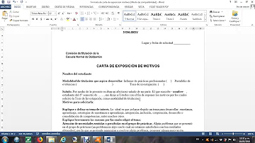 ¿Cómo es una carta de exposicion?