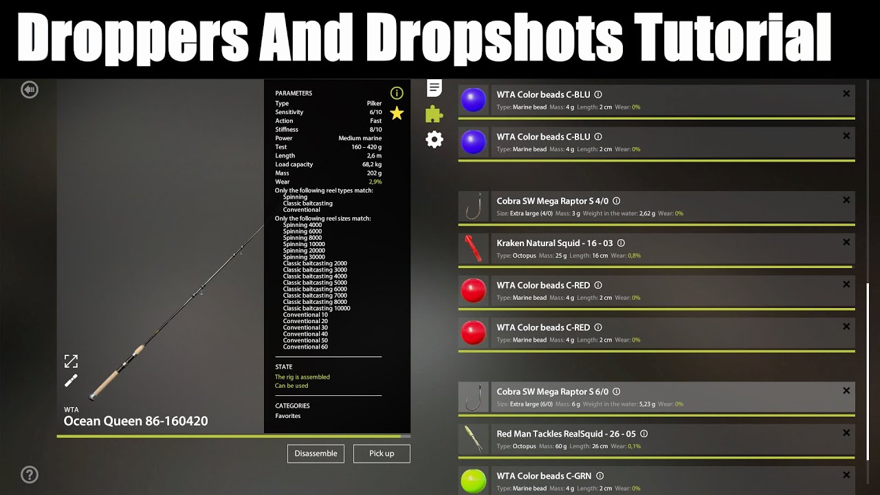 Russian Fishing 4, Droppers And Dropshots Marine Tutorial - YouTube