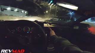Volvo 740 Red block winter drift crash and smash, closed road (pure sound) carpov