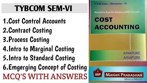 TYBCOM SEM-VI | COST ACCOUNTING | OBJECTIVE QUESTIONS | COSTING MCQ