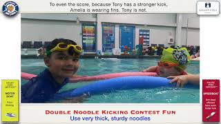 A PURPOSEFUL FUN idea to improve flutter kicking in swim lessons.