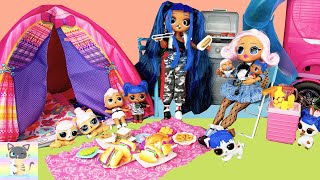 OMG Family Downtown BB & Uptown Dolls go CAMPING TOGETHER!