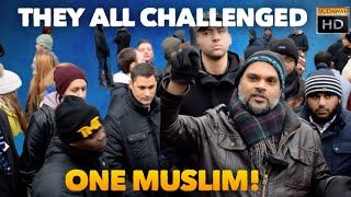 They all challenged one Muslim! Hashim Vs Agnostics (Speakers Corner)