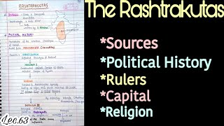 The Rashtrakutas--South Indian Rulers|| Ancient History|| Handwritten notes|| Lec.63 ||An Aspirant !