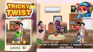 Tricky Twist Puzzle – Level 82 help the landlady recover debts Walkthrough Solutions iOS / Android