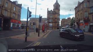 Audi Driver jumping Queue of traffic at lights.