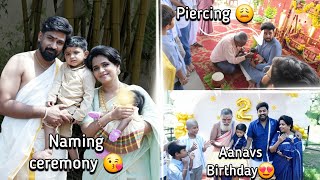 Birthday 🎉+ Naming + Piercing 🥺 | Triple celebrations😍 | Pratheek, Moulya, Daily vlogs
