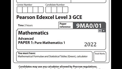 Pure Maths 1 2022 Pearson Edexcel A level maths