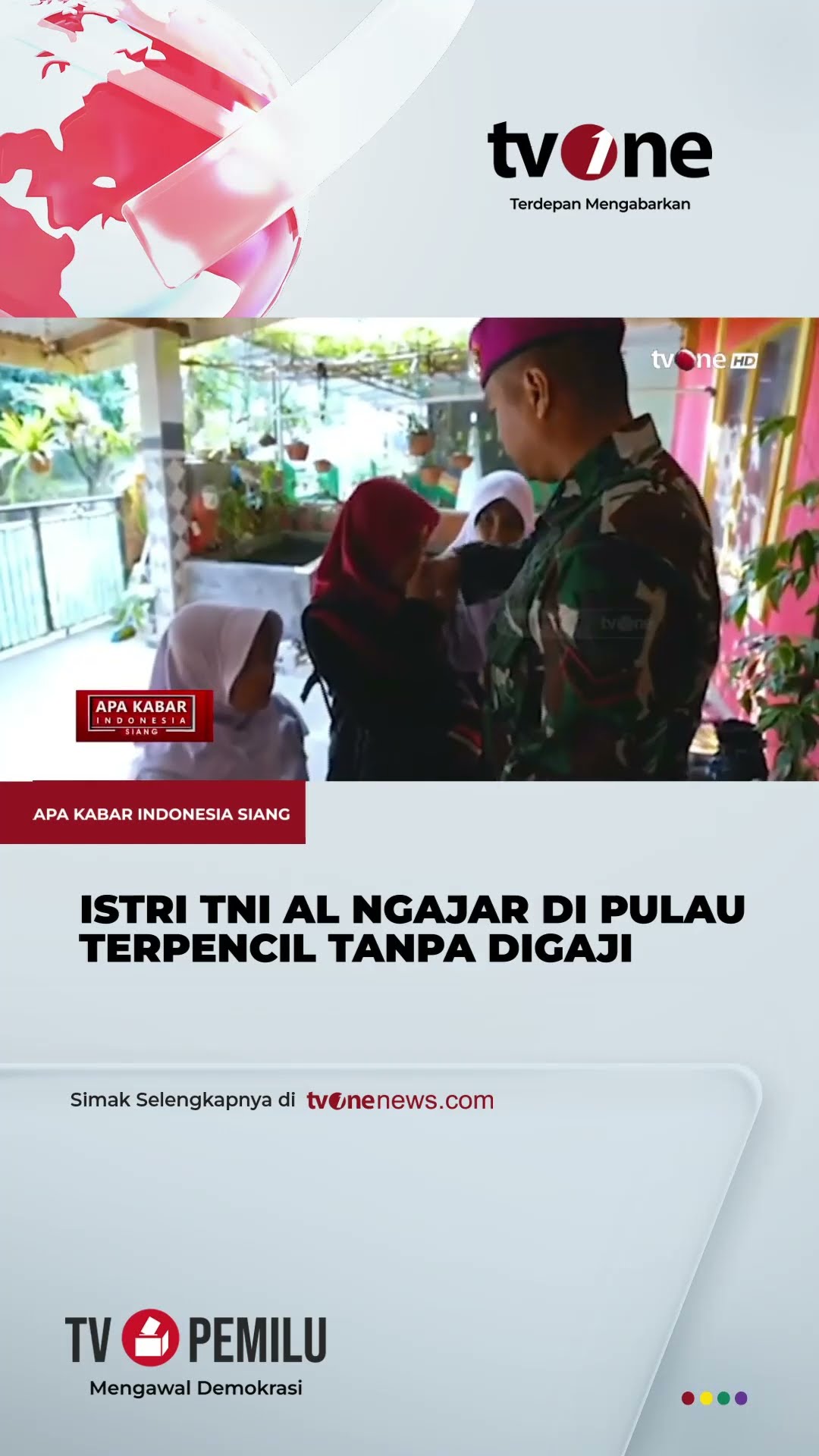 Mengajar Siswa di Pulau Terpencil Tanpa Digaji, Istri Prajurit TNI AL Mendapat Penghargaan | tvOne