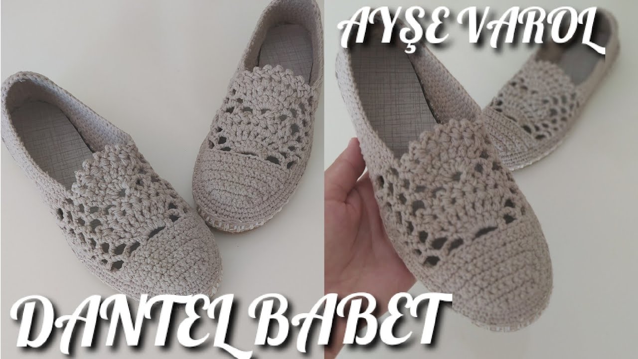 DANTEL BABET YAPIMI / ÖRGÜ AYAKKABI / HASIR TABAN DANTEL BABET YAPILIŞI / Shoes zapatos / Ayşe Varol