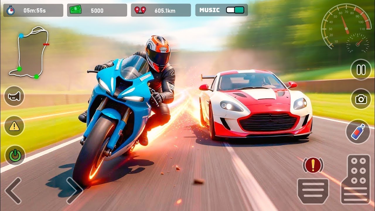 Sport Car vs Moto Bike Racing - TurboX High Speed Battle - Android GamePlay