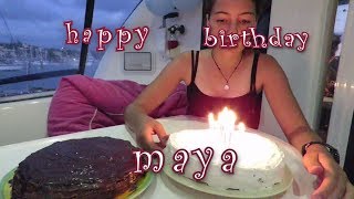 Maya&#39;s 14-th Double Birthday Celebration, Triple Cake, and Sailing Adventure in New Caledonia