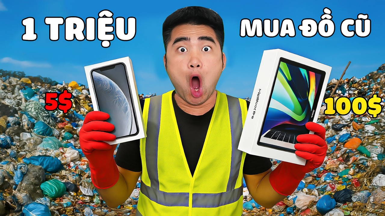 Gấu Đỏ TV - Thử Thách 1 Triệu Đồng Mua Đồ Ở Chợ Đồ Cũ