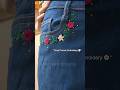 “Transform Your Jeans with This Easy Curved Leaf Embroidery Trick 🍃✨”#shorts#embroidery#jeansdiy