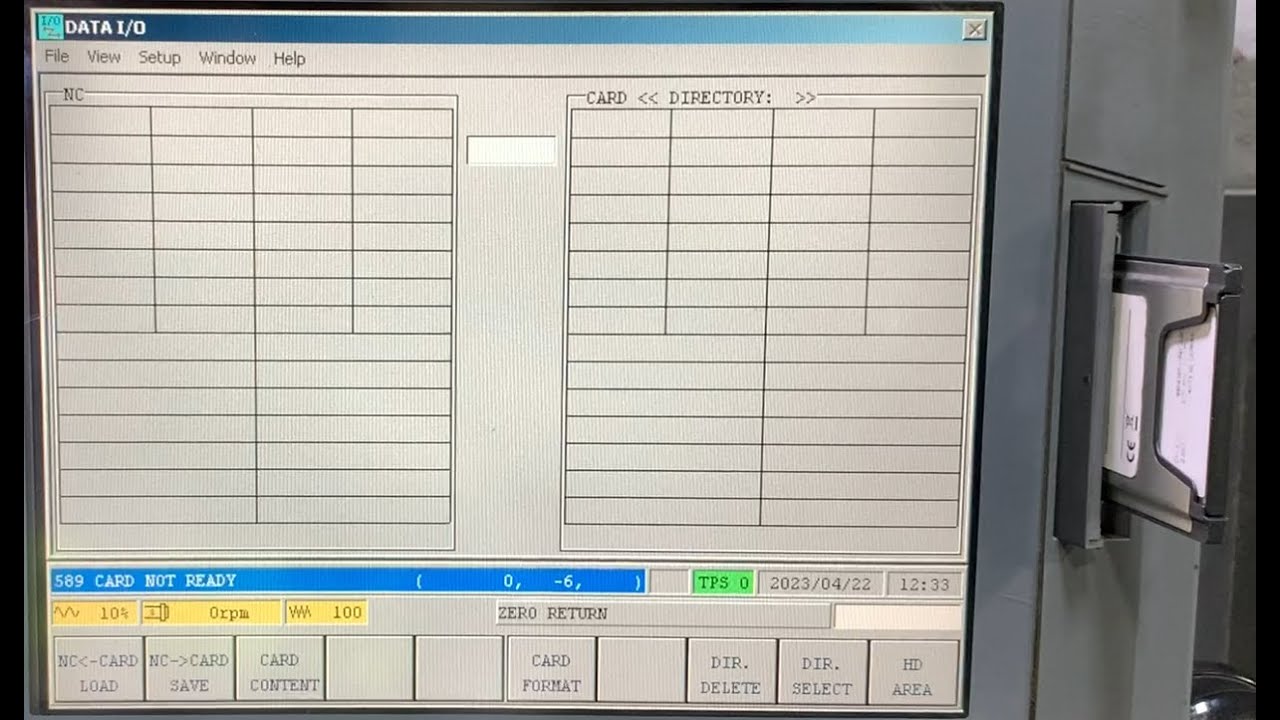 M640T: Alarm 589 CARD NOT READY ( 0, -6, ) - YouTube