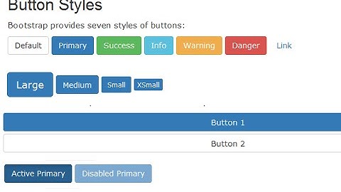 different types of buttons using bootstrap