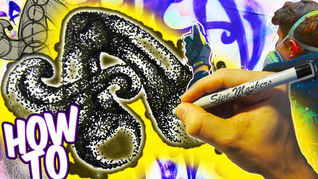 How To Draw A Stipple Graffiti Fat Cap Tag YouTube