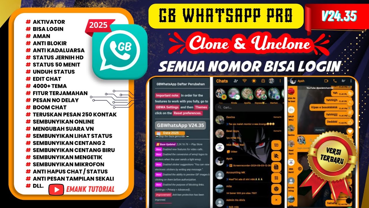 update gbwhatsapp pro v24.35 versi terbaru bulan ini | wa gb | gb wa | whatsapp mod versi terbaru