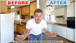 IS HAND PAINTING KITCHEN CABINETS WORTH IT?? DIY