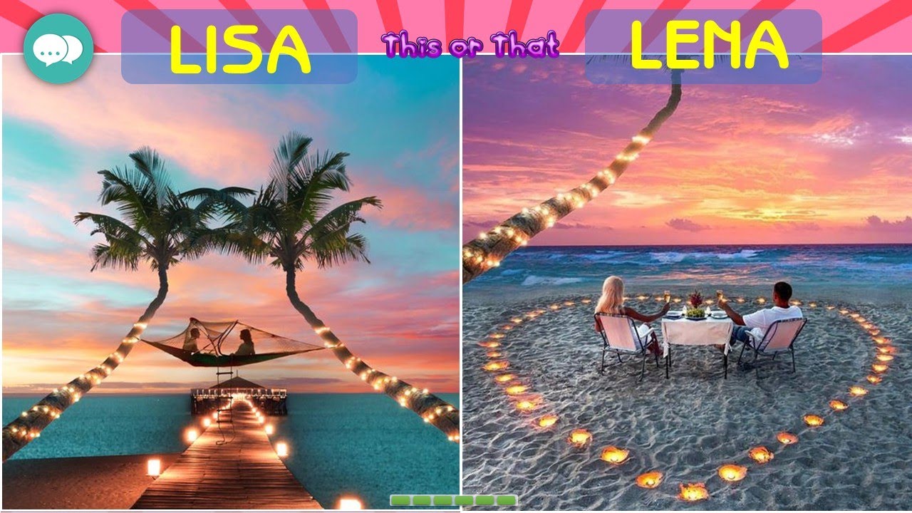 LISA OR LENA - Sea ​​Trip - Beach Vacation - Eat Seafood | Island trip | THIS OR THAT