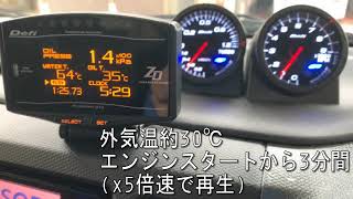 HA36アルトワークス　エンジン始動からの水温油温変化